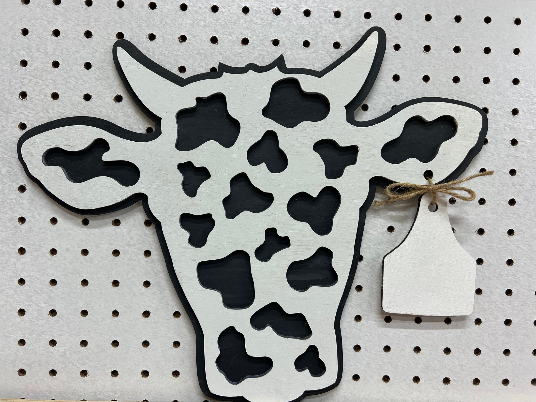Cow Print Cow Head Sign