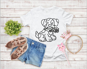 Youth Puppy Coloring Shirt