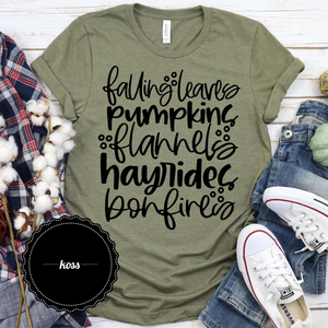 Falling Leaves Pumpkins Flannels Hayrides Bonfires