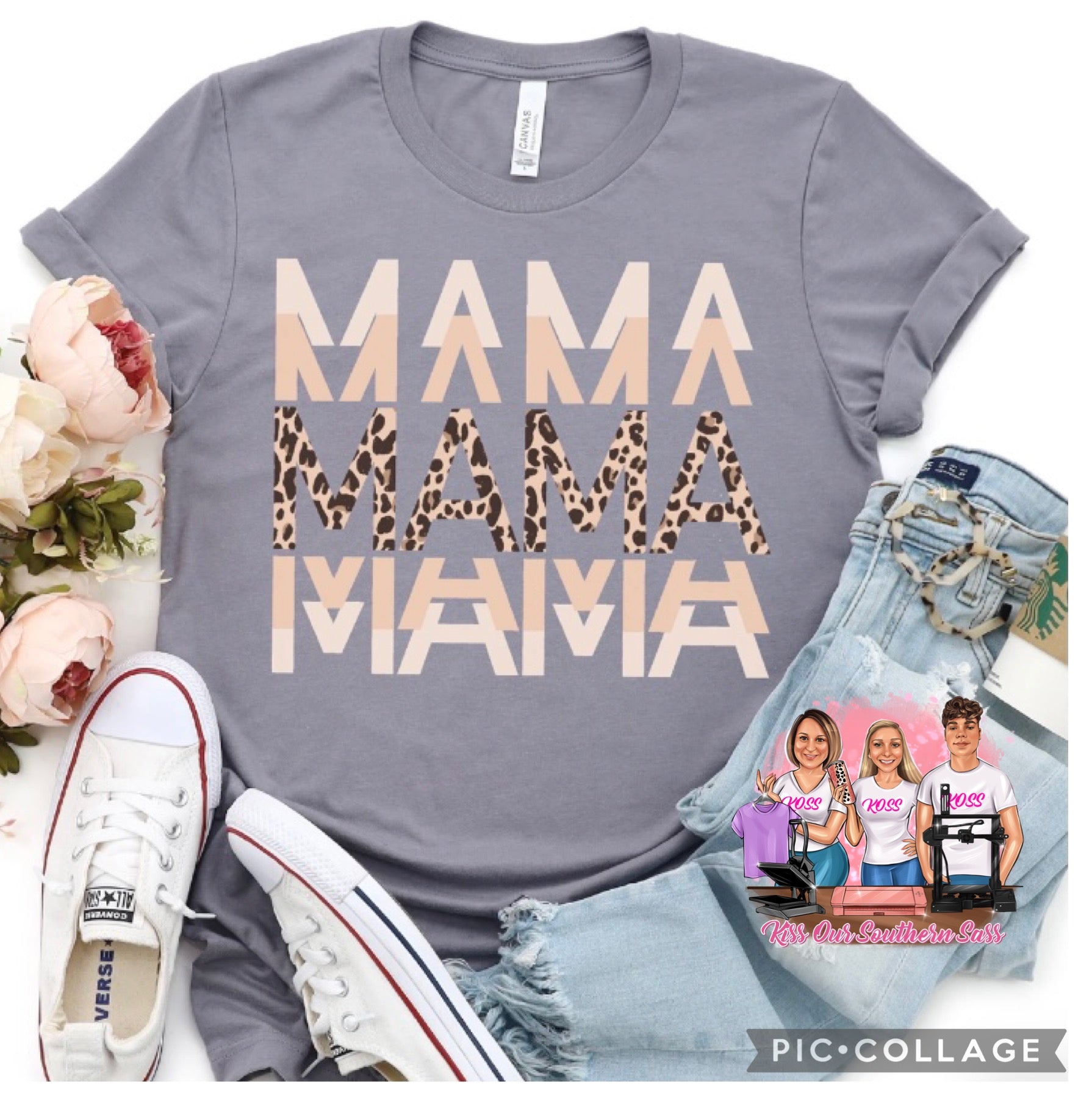 Leopard Mama Stacked Word Art
