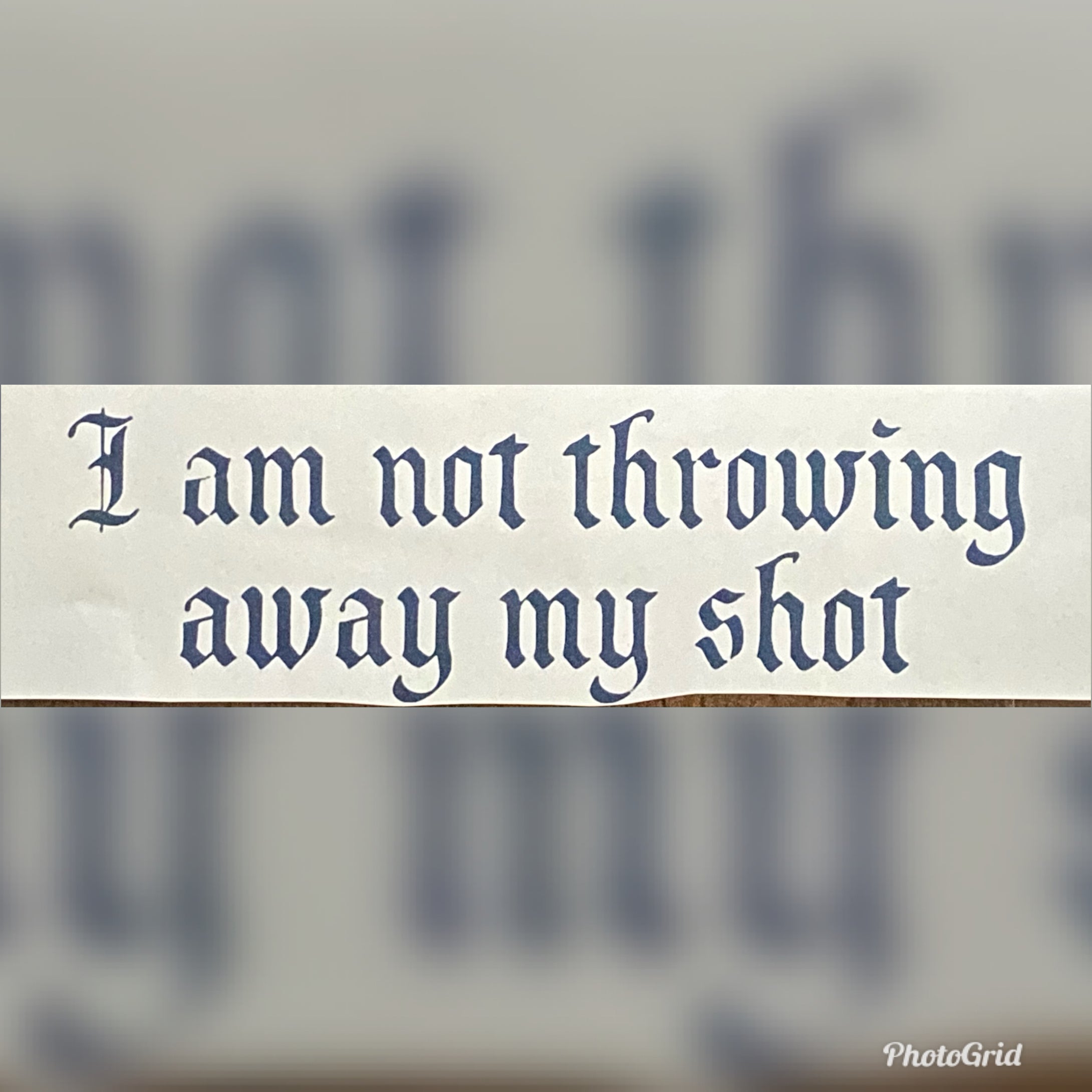 I am not throwing away my shot