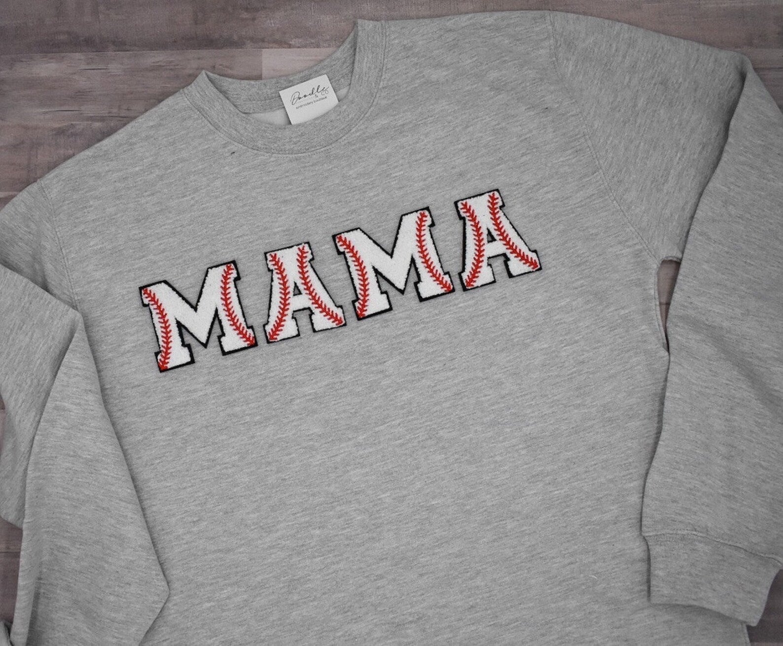 Mama Baseball Letters Chenille Lettered Shirts