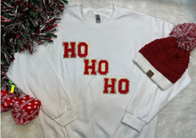 Load image into Gallery viewer, Ho Ho Ho Diagonal Chenille Lettered Shirts
